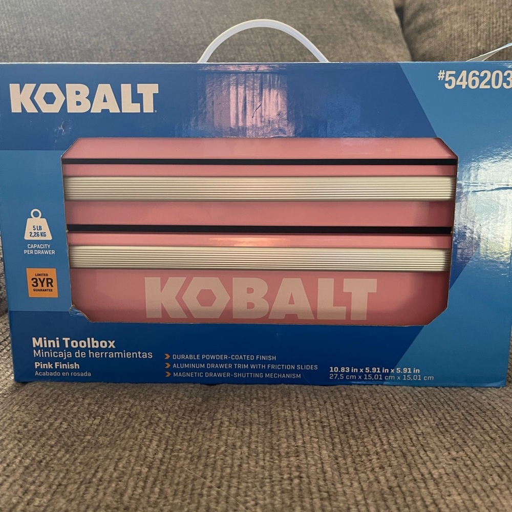 New pink Kobalt tool box mini